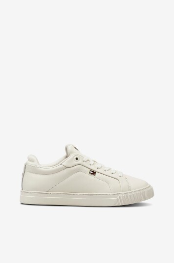 Tommy Hilfiger Joggesko Womens Icon Court Sneaker Flag Hvit