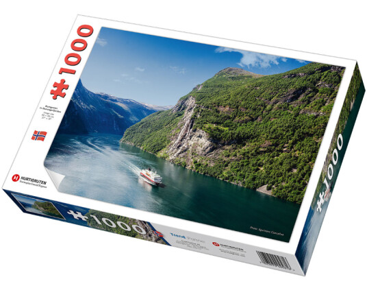 Trefl Puslespill Hurtigruta i Geirangerfjorden 1000 brikker Trefl Puslespill Hurtigruta i Geirangerfjorden 1000 brikker
