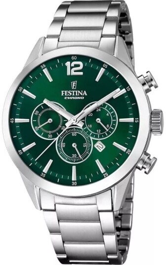 Festina Herreklokke F20343 B Timeless Grønn/Stål Ø43.5 mm