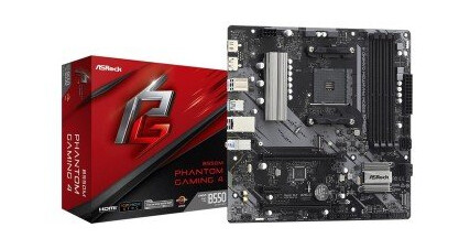 ASRock B550M Phantom Gaming 4 Micro-ATX Hovedkort med Socket AM4 og DDR4 ASRock B550M Phantom Gaming 4 Micro-ATX Hovedkort med Socket AM4 og DDR4