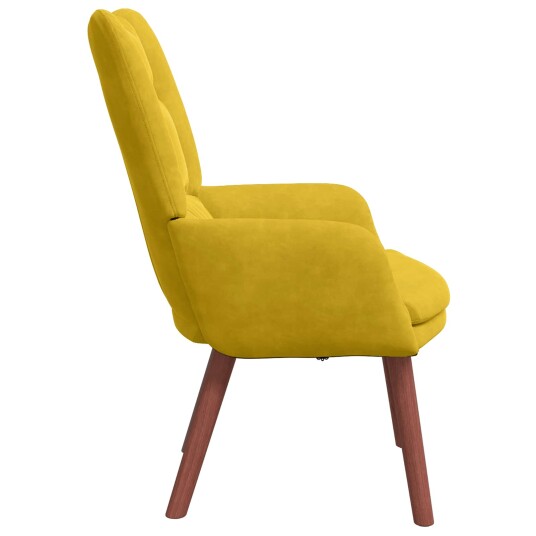 Avslappende stol Gul 63 x 67 x 94 cm Fløyel Avslappende stol Gul 63 x 67 x 94 cm Fløyel
