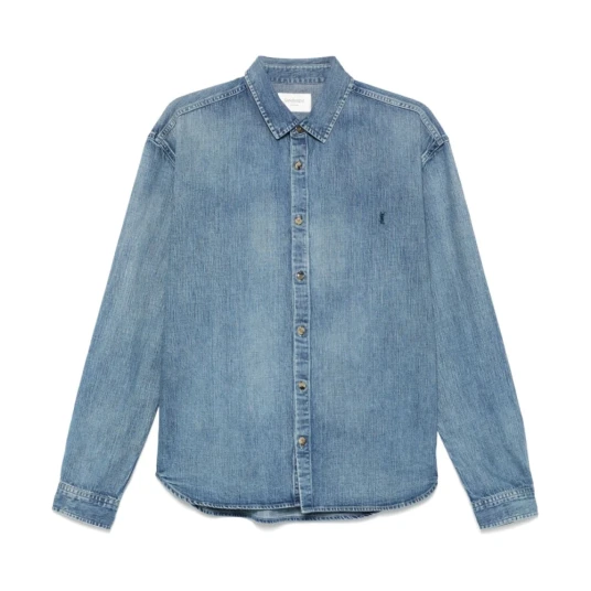 Saint Laurent Herre Skjorter Blå M, Saint Laurent Herre Skjorter Blå M,