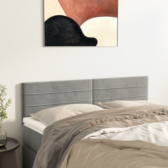 Hodegavler 2 stk lysegrå 72x5x78/88 cm fløyel