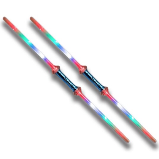 2-Pak Dobbelt Lyssverd / Sverdf med Laser 75 cm