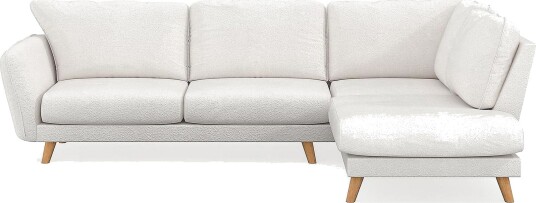 Trend Lyx Sjeselongsofa Høyre Hvit|Bouclé
