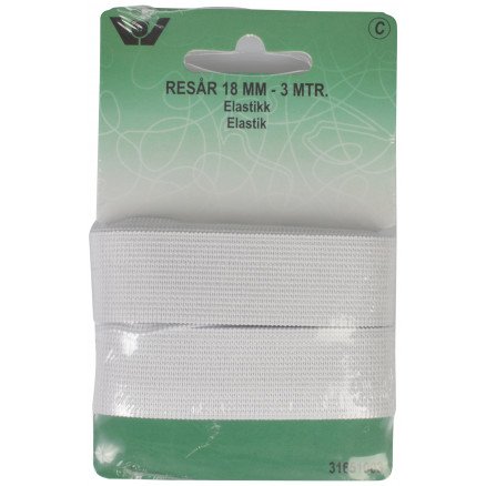 Vj Green Elastisk bånd hvit 18mm 3m Vj Green Elastisk bånd hvit 18mm 3m