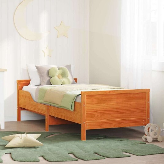  Sengestamme Vokset Brun 80 x 200 cm Konstruert tre
