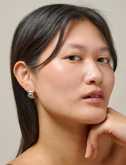 Enamel Copenhagen Hoops Melia Chunky Silver ONE SIZE Enamel Copenhagen Hoops Melia Chunky Silver ONE SIZE