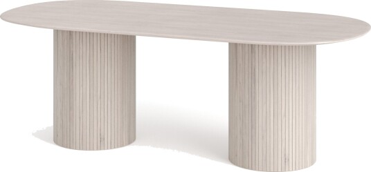 Kopparbo spisebord ovalt 220x100 cm finér Hvitlasert