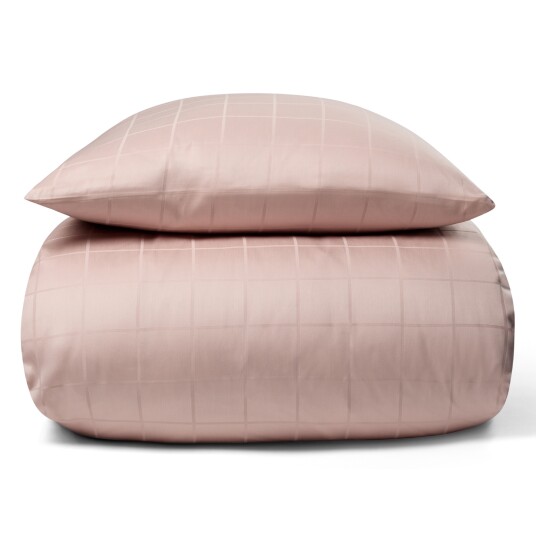 By Night Sateng sengesett - 100% Bomullssateng - Check Rosa - 150x210 cm