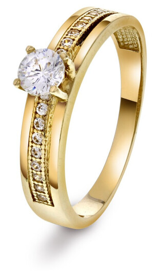 Pan Jewelry, Ring i 585 gult gull med zirkonia
