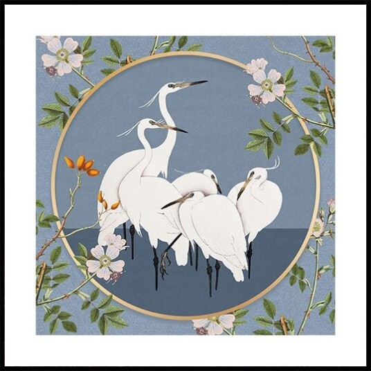 Graceful Egrets' Elegance Plakat Plakat / 50x50cm