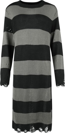 KIHILIST by KILLSTAR   Goth Lang kjole   Within Souls Sweater Dress   L til 4XL   Damer   svart grå