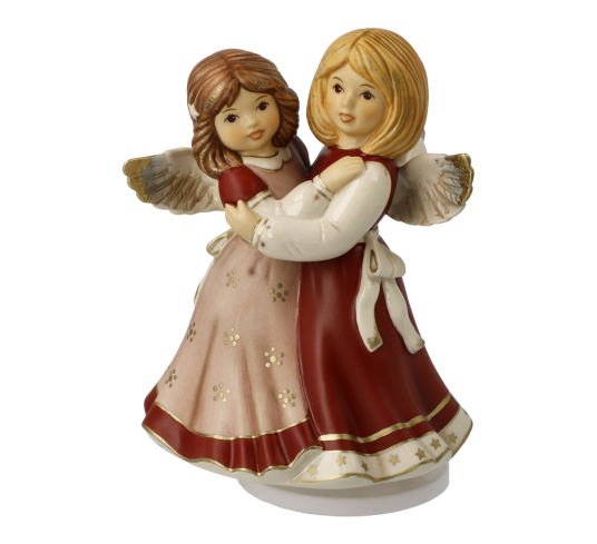 Bordeaux engel Merry Christmas spilledåse "Oh you merry" 16 cm