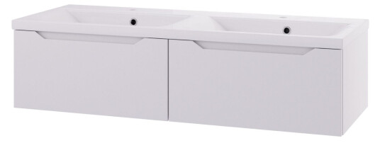 Linn Bad Emma D45 Servantskap med 1 Skuff Hvit / 120cm Dobbel 2 Linn Bad Emma D45 Servantskap med 1 Skuff Hvit / 120cm Dobbel 2