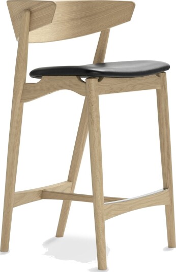 Sibast Furniture No 7 Barkrakk Såpebehandlet Eik og Sort Skinn Sibast Furniture No 7 Barkrakk Såpebehandlet Eik og Sort Skinn