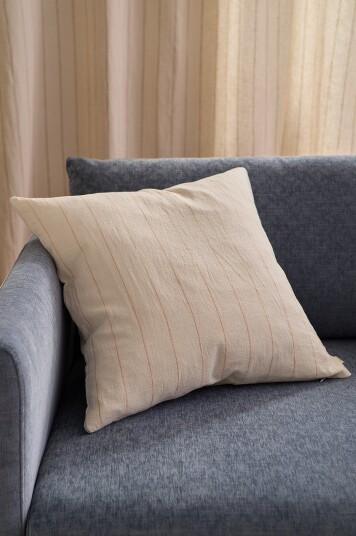 Ellos Home Putetrekk Elly Thin Stripe i resirkulert halvlinne Rosa