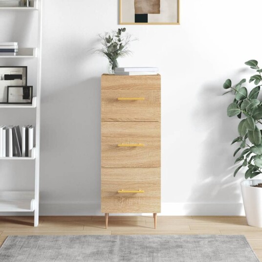vidaXL Skjenk sonoma eik 34,5x34x90 cm konstruert tre