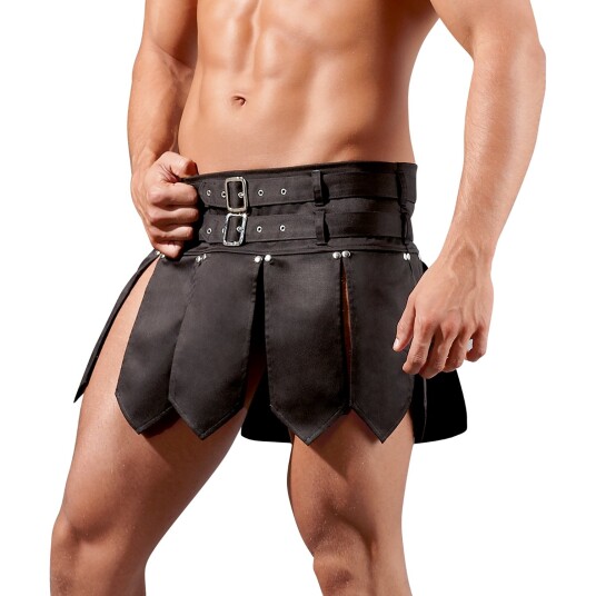 Svenjoyment Gladiator Skirt med 2 Belter     - Svart - M