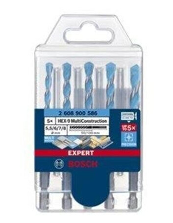 Bosch HEX-9 Multikonstruksjons Borsett 5 deler 5.5-8 mm for Metall og Tre