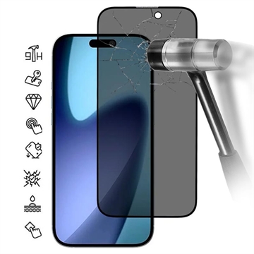 iPhone 17 Privacy Full Cover Beskyttelsesglass Svart Kant
