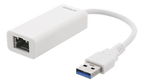 Deltaco Gigabit USB 3.0 Nettverksadapter Hvit Deltaco Gigabit USB 3.0 Nettverksadapter Hvit