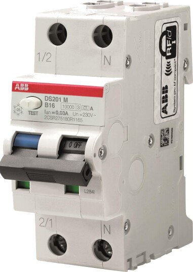ABB 2CSR275180R3104 Jordfeilautomat 10 kA, C-karakteristikk, type A DS201M C10 A300, Stikkontakter & kabler