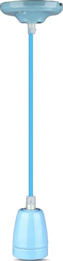 E27 porselensfatningssett blå Max 60W Ø10,5cm inkl. ledning pendeloppheng E27 porselensfatningssett blå Max 60W Ø10,5cm inkl. ledning pendeloppheng