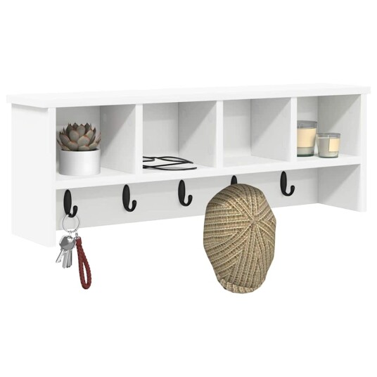  Vegghengt kleshenger Hvit 75 x 16 x 26 cm Konstruert tre