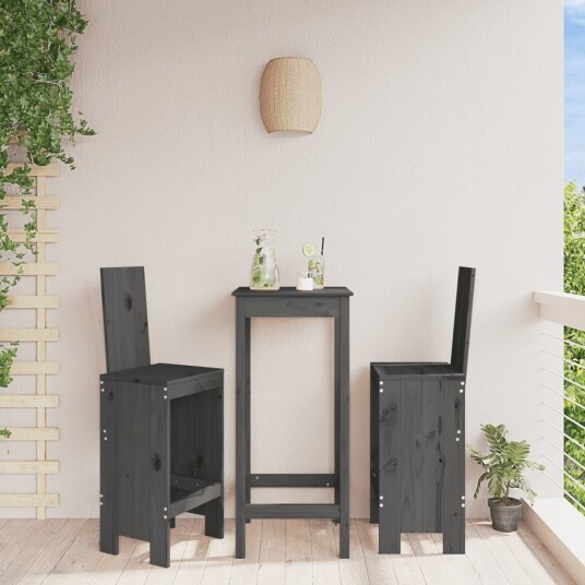 Barkrakker 2 stk grå 40x42x120 cm heltre furu 825354