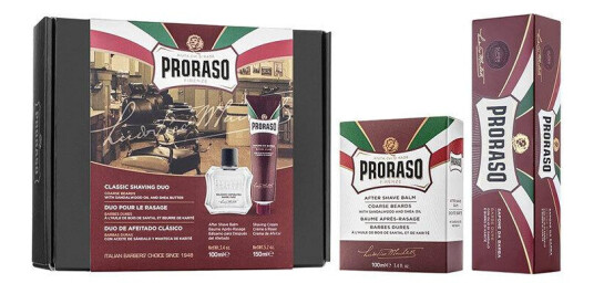 Proraso Classic Shaving Duo Coarse Beards Sandalwood Oil & Shea B Proraso Classic Shaving Duo Coarse Beards Sandalwood Oil & Shea B