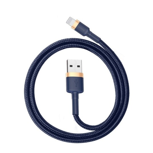 Baseus Cafule USB-Lightning-kabel 1m 2.4A Blå og Gull
