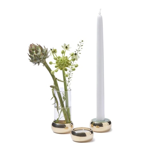 Klong Constella Lysestake Gavesett 3 Deler Messing med Telysholdere og Vase
