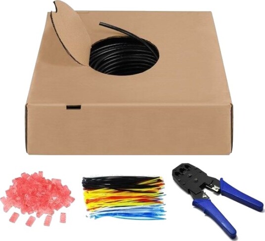 CAT 6 Outdoor network cable set U/UTP black 305