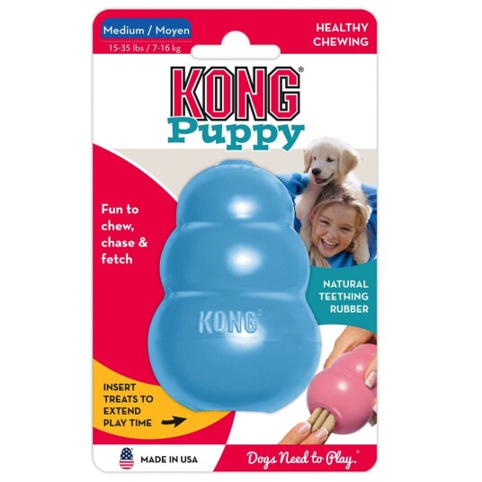 Kong Puppy Original M: L 8 X B 5.5 X H 5.5 cm Blå