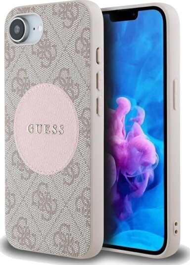 GUESS 4G Circle Classic Logo MagSafe case for iPhone 16e - pink GUESS 4G Circle Classic Logo MagSafe case for iPhone 16e - pink