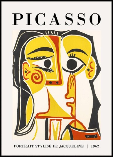 Stylized Portrait of Jacqueline Pablo Picasso Plakat Plakat / 50x70cm