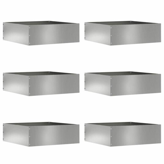 vidaXL Gjerdekant 6 pcs sølv 40 x 40 x 13 cm Galvanisert Stål