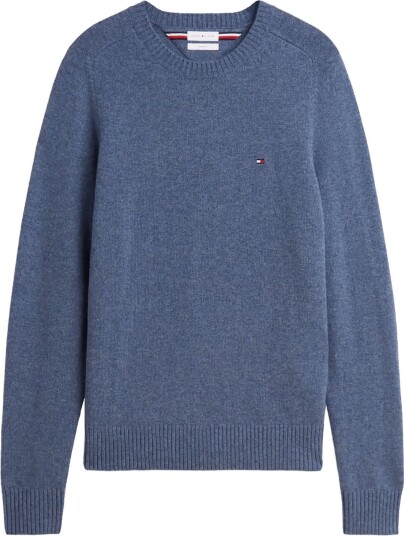 Tommy Hilfiger Lambswool Crew Neck AEGEAN SEA HEATHER S Tommy Hilfiger Lambswool Crew Neck AEGEAN SEA HEATHER S