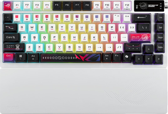ASUS ROG Azoth X Trådløst Gamingtastatur 75% Nordisk Hvit RGB ASUS ROG Azoth X Trådløst Gamingtastatur 75% Nordisk Hvit RGB