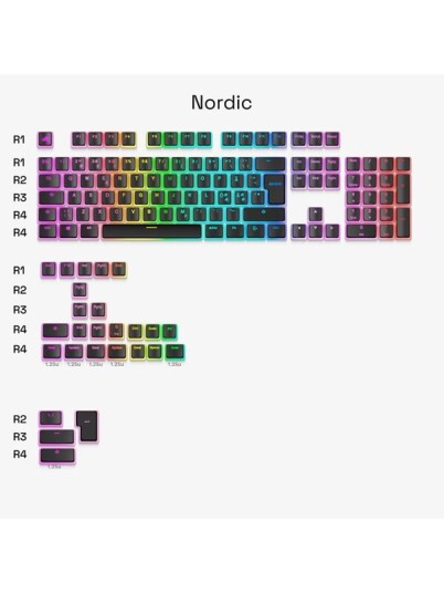 Glorious Aura V3 tastehetter svart Nordisk ISO 131 taster
