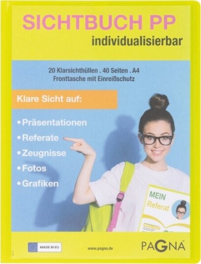 Pagna 21013 17 Project Folder A4 Polypropylen Pp Limefarget 40 Ark 20 Lommer
