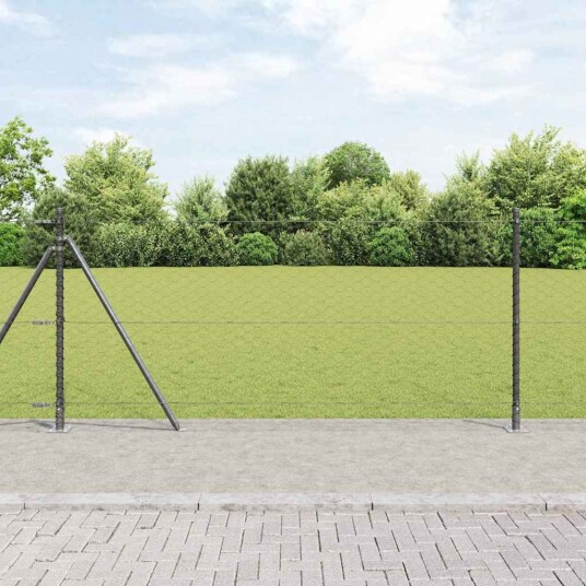 Gjerde med innlegg. Grå 1 x 50 m PVC belagt stål