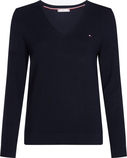 Tommy Hilfiger Co Jersey Stitch Boat Neck Sweater Blå XS
