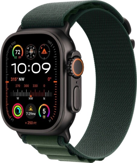 Apple Watch Ultra 2 49mm GPS+CEL (Sort Titan/Mørk GrønnAlpine Loop) M