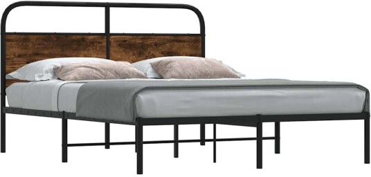 Sengeramme uten madrass røkt eik 140x200 cm konstruert tre 8721158563040