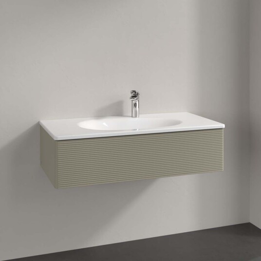 Villeroy & Boch Antao Servantskap med 1 skuff 98,8x49,3x25,6 cm u/lys Steingrå Matt Villeroy & Boch Antao Servantskap med 1 skuff 98,8x49,3x25,6 cm u/lys Steingrå Matt