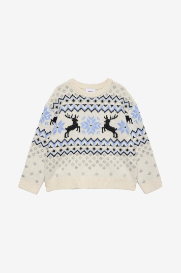 Vero Moda Girl Genser vmSantanordic LS O neck Xmas Grå Vero Moda Girl Genser vmSantanordic LS O neck Xmas Grå