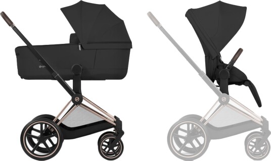 Cybex Priam Rosegold Med Liggedel Sepiablack
