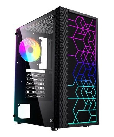 Gembird Fornax 2500 ARGB Midi Tower Kabinett - Svart Gembird Fornax 2500 ARGB Midi Tower Kabinett - Svart